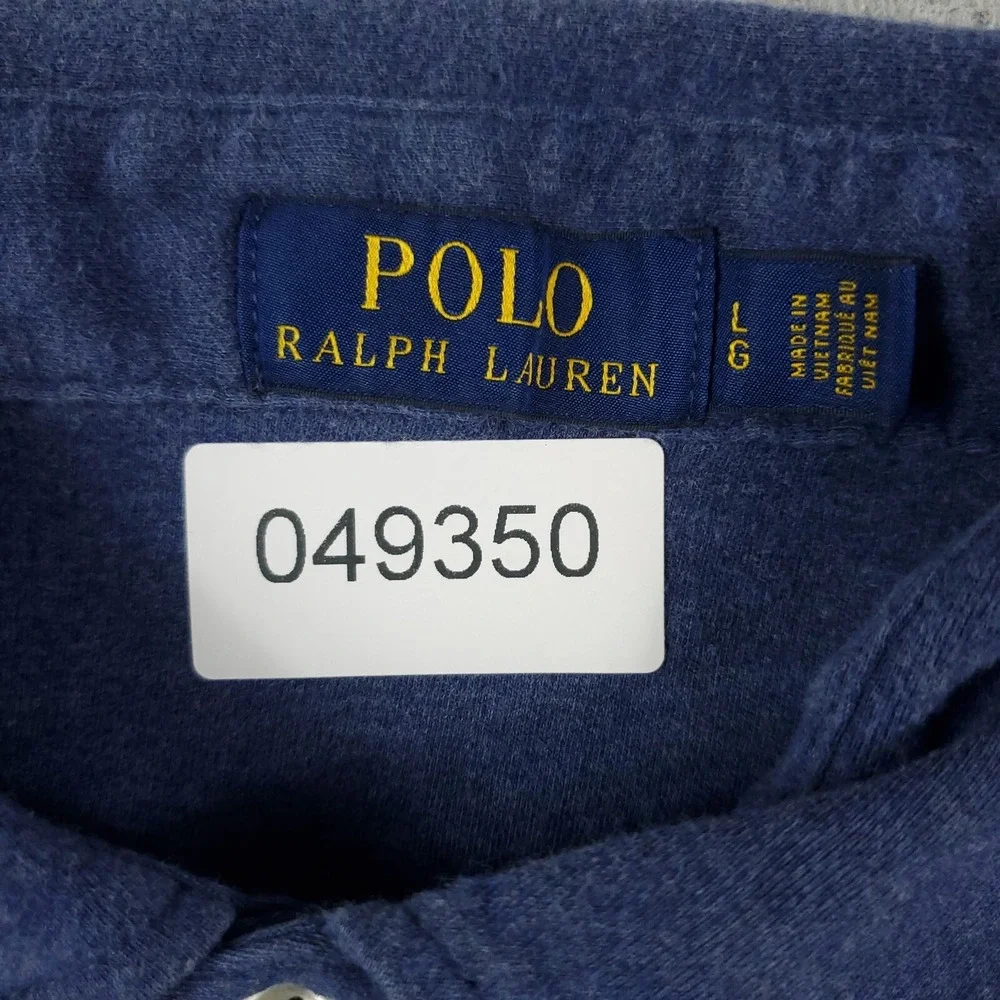 Ralph Lauren Polo Shirt Mens Large Blue Pony Casual Short Sleeve **